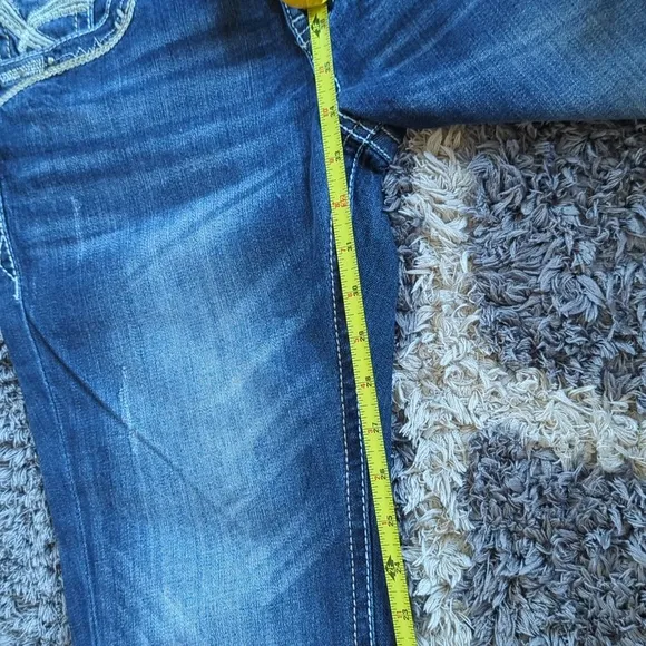 NWT Grace in L.A. Boot Cut Dark Denim Jean Embellished Rear Pockets Size 30