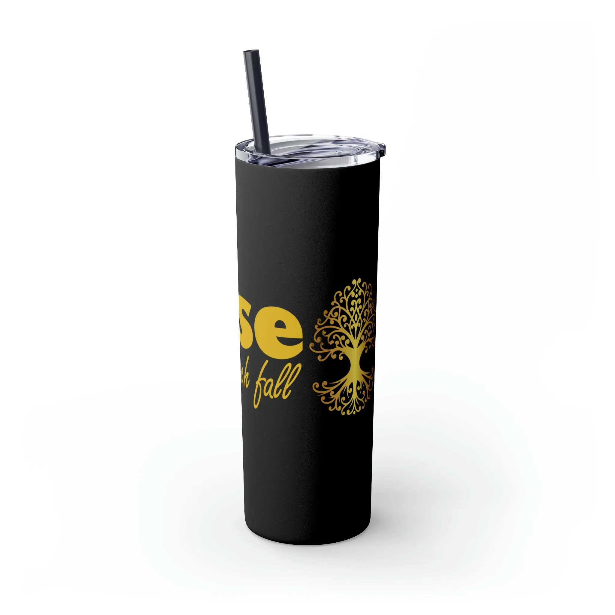 OOI- Skinny Black Tumbler with Straw, 20oz Rise