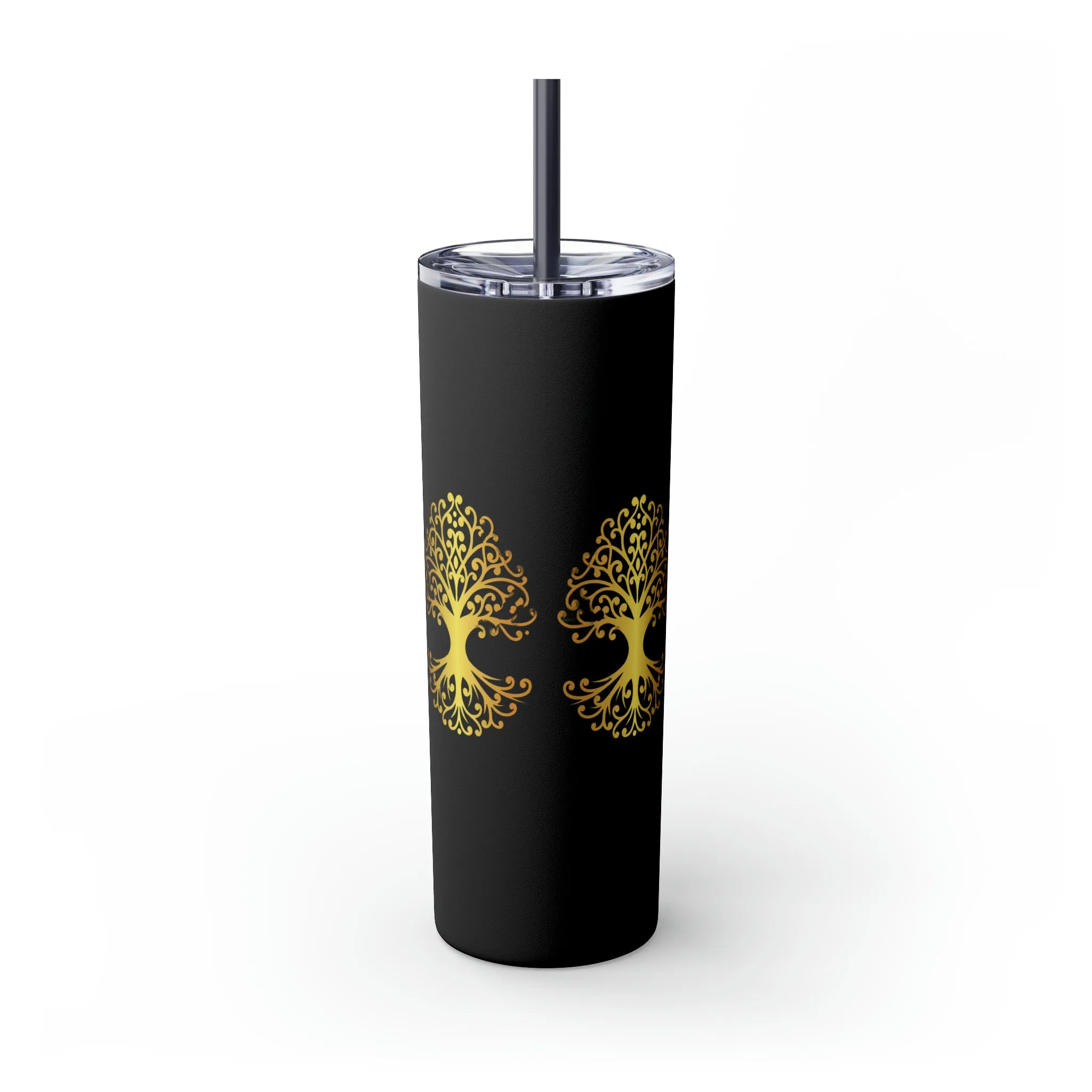 OOI- Skinny Black Tumbler with Straw, 20oz Rise