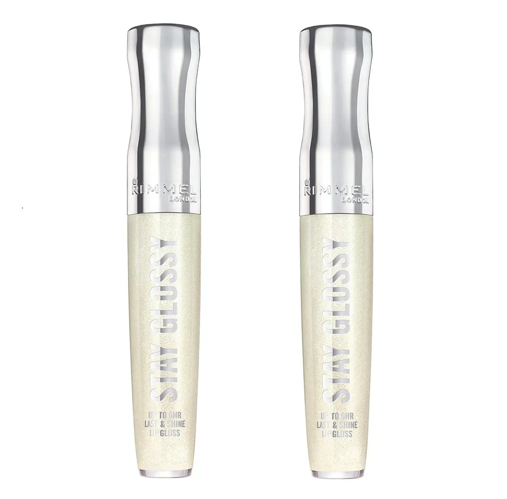 Pack of 2 Rimmel Stay Glossy 6HR Lip Gloss, Halo-There 815