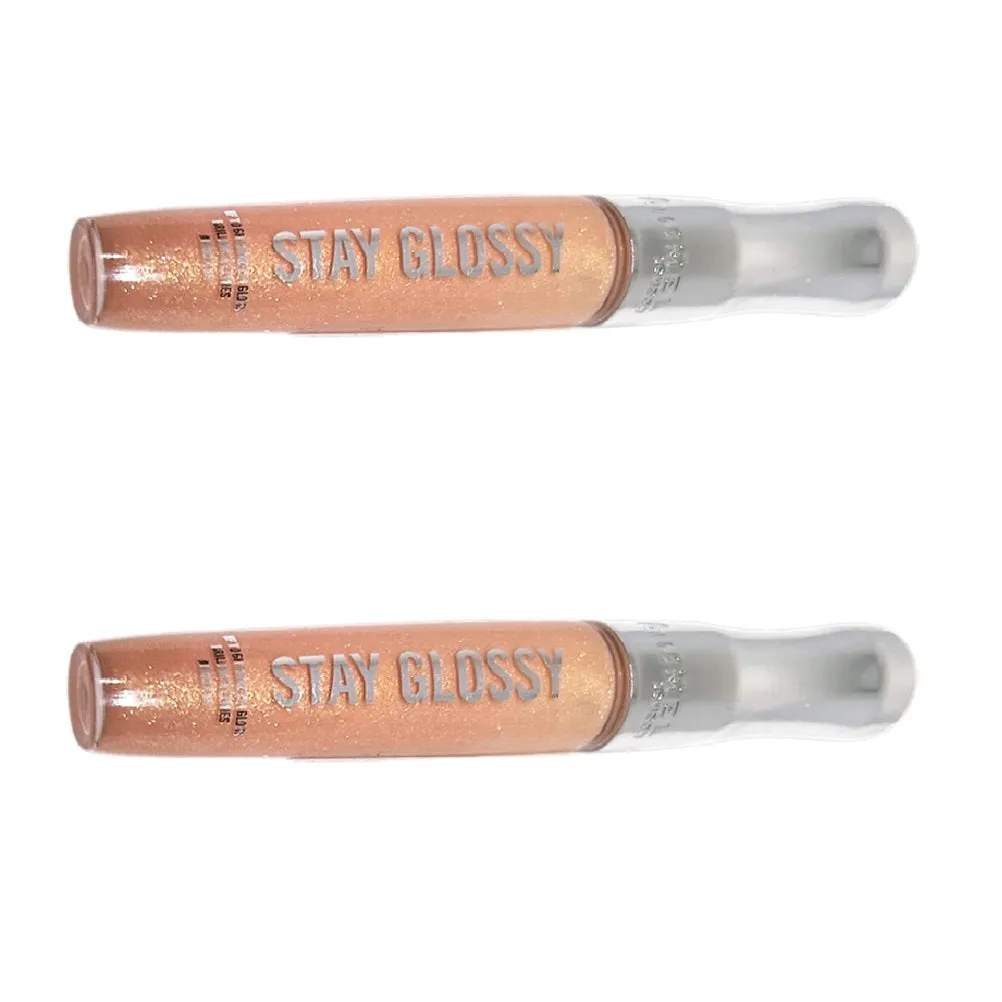 Pack of 2 Rimmel Stay Glossy 6HR Lip Gloss, Non-Stop Glamour # 120