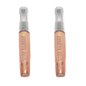 Pack of 2 Rimmel Stay Glossy 6HR Lip Gloss, Non-Stop Glamour # 120