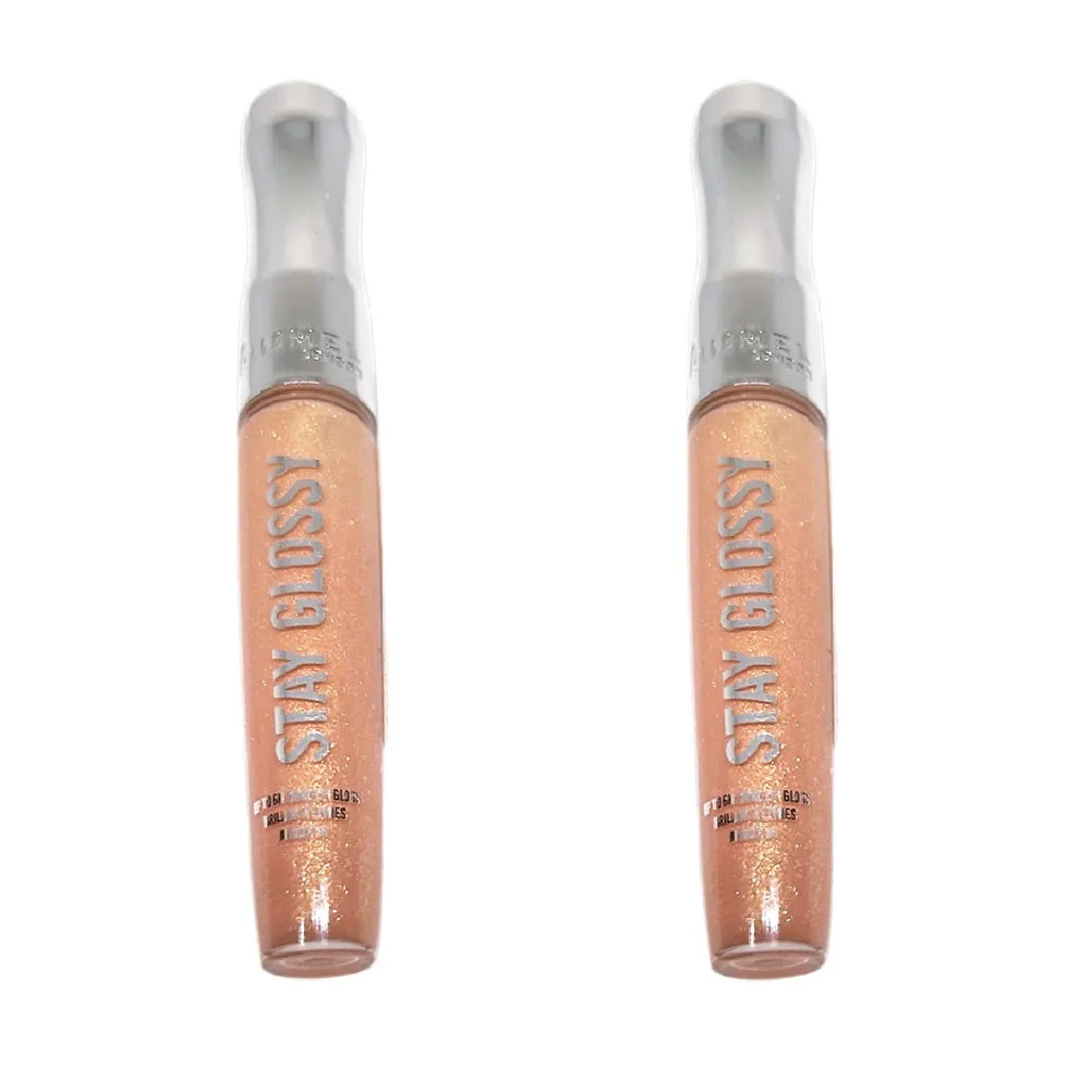 Pack of 2 Rimmel Stay Glossy 6HR Lip Gloss, Non-Stop Glamour # 120