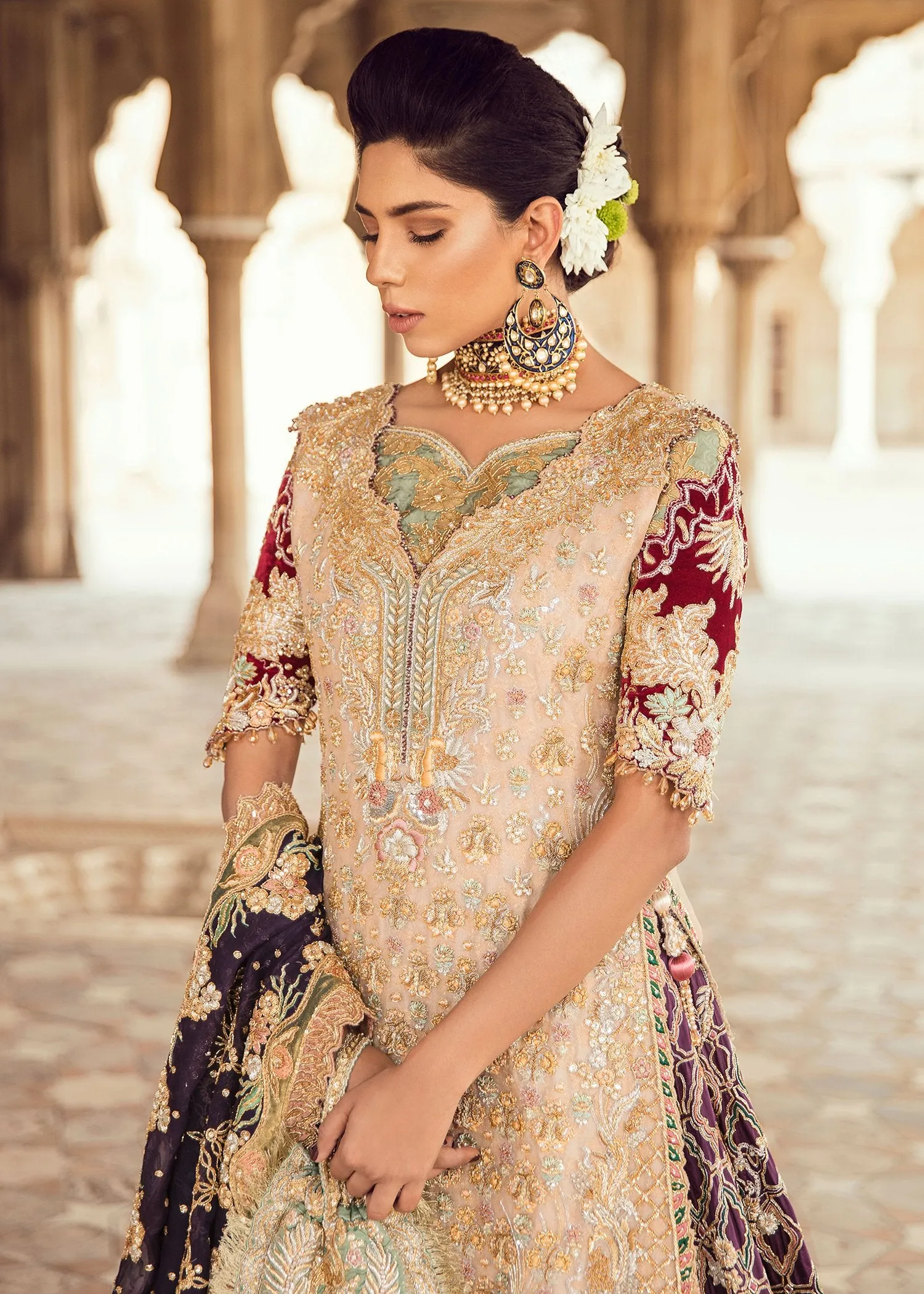 Pakistani Bridal Trail Lehnga for Wedding #J5123