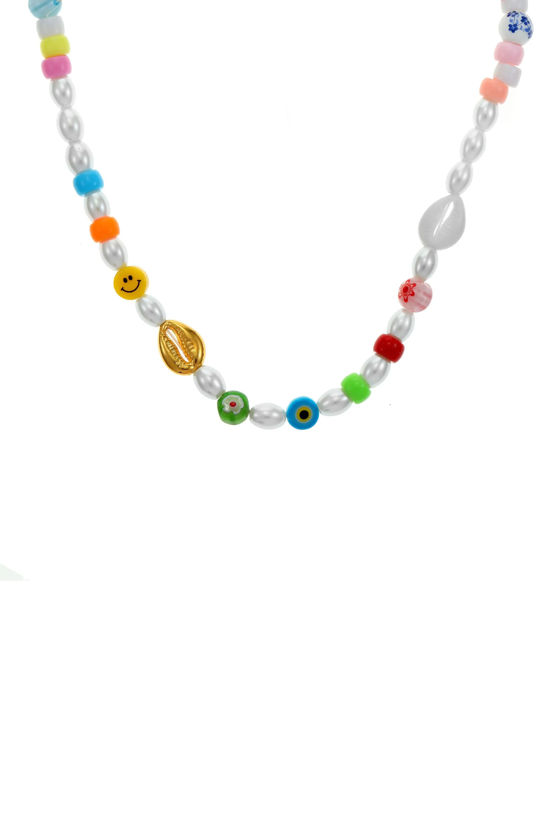 Palm Springs Baby Pearl and Beaded 18k Gold Plated Necklace