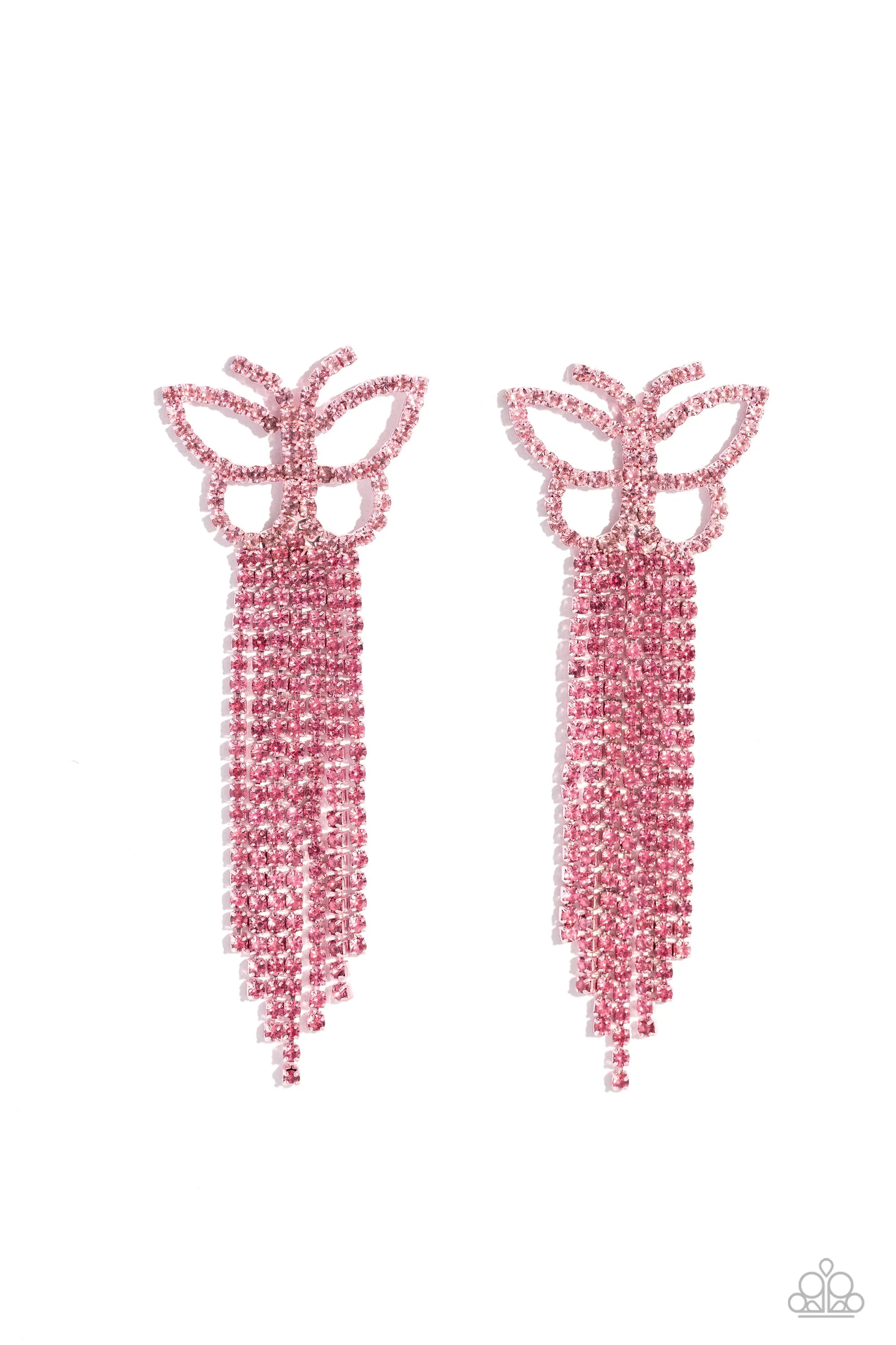 Paparazzi Billowing Butterflies - Pink Earrings