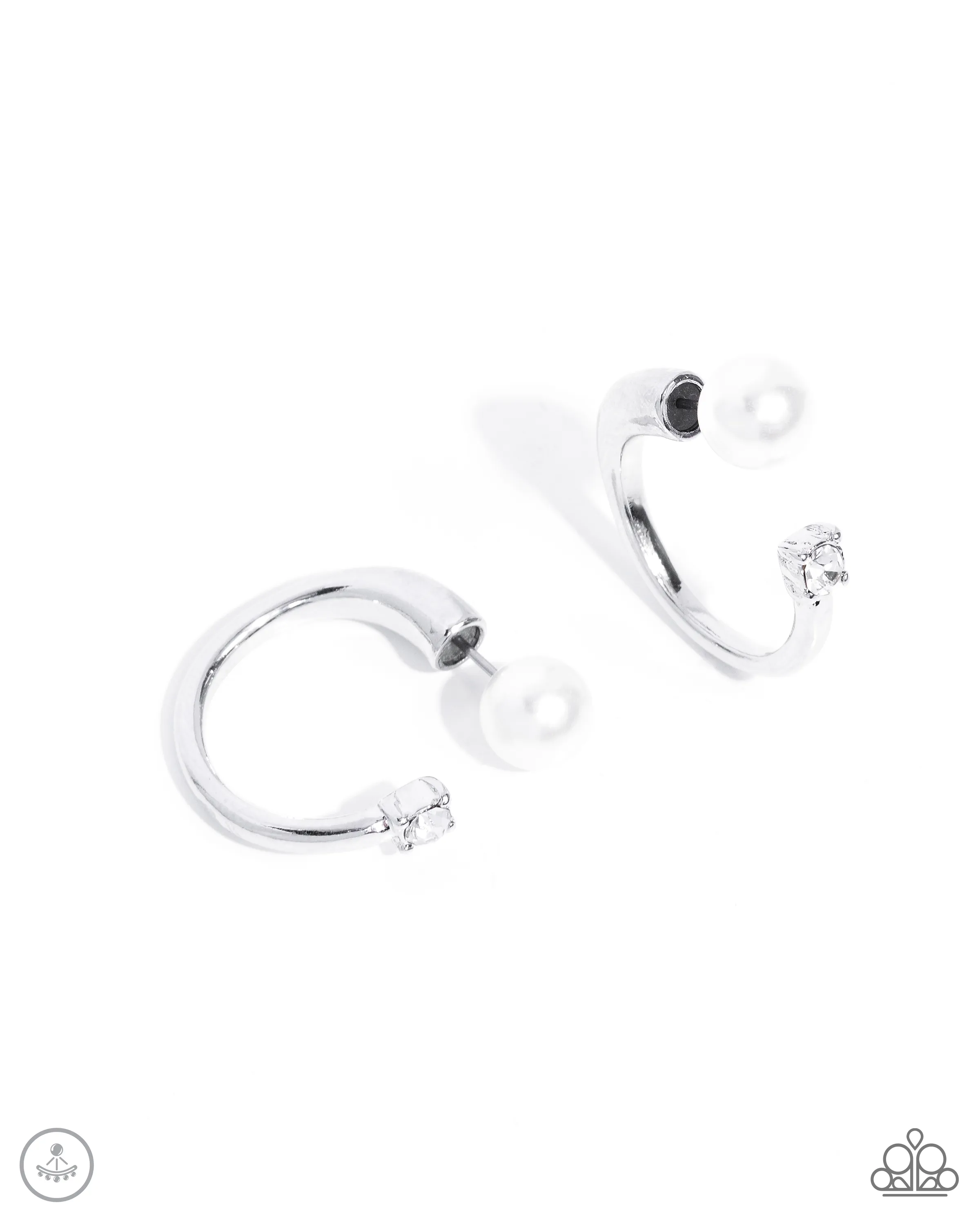 Paparazzi Decade Dance - White Earrings