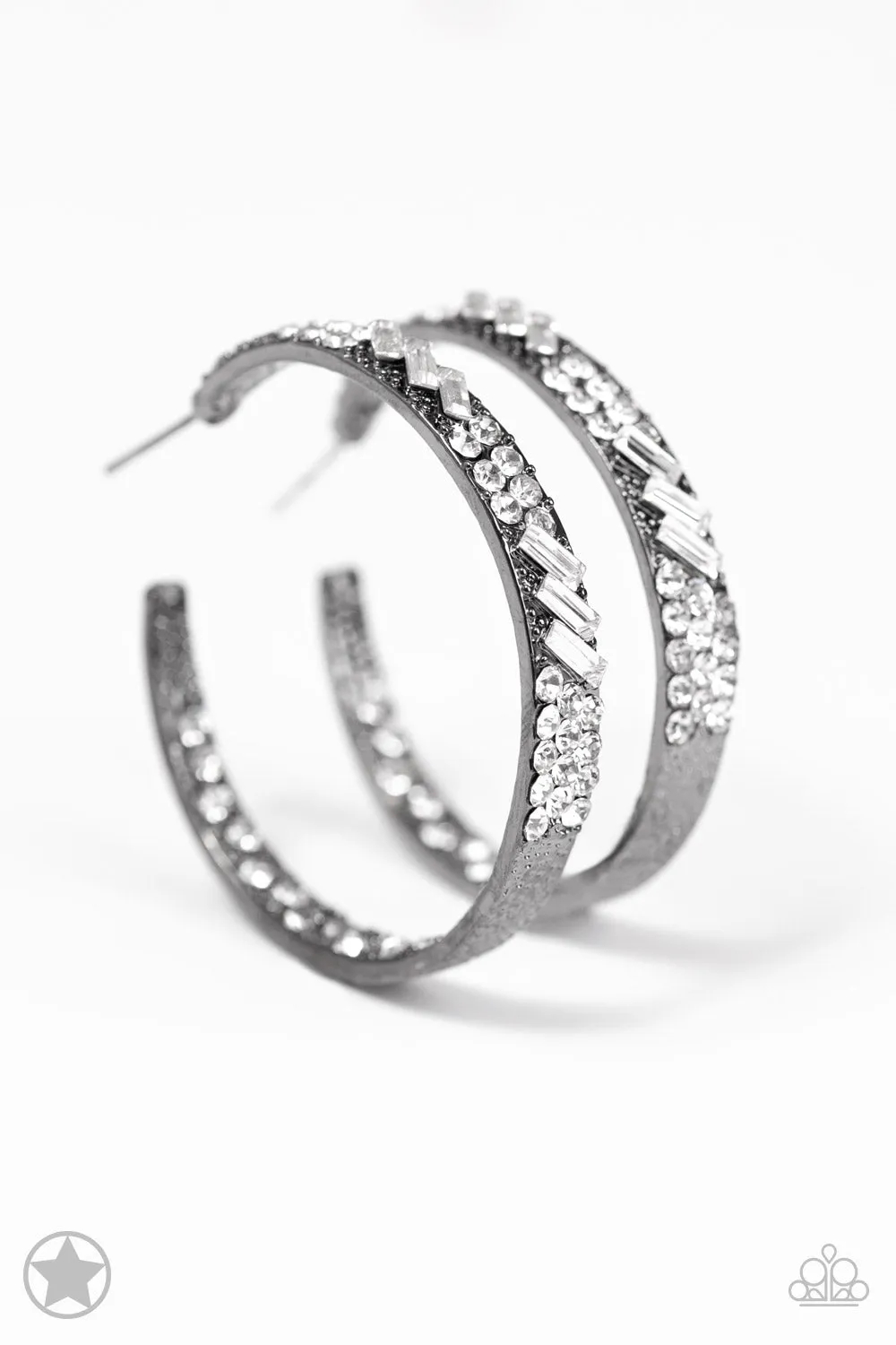 Paparazzi - GLITZY By Association - Gunmetal Earrings