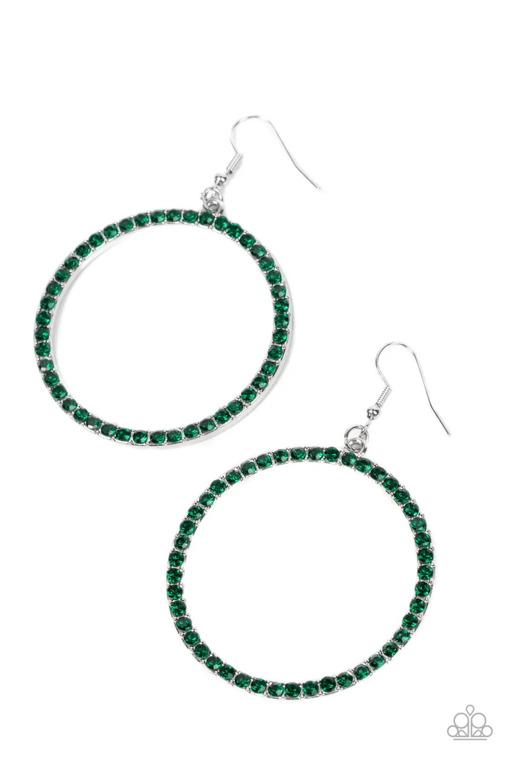 Paparazzi Head-Turning Halo - Green Earrings