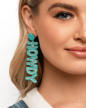 Paparazzi Howdy Headline - Blue Earrings