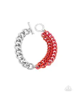 Paparazzi Iridescent Icon Necklace Red & Tourist Twist Bracelet Red