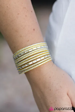 Paparazzi - Name Your Price - Yellow Bracelet
