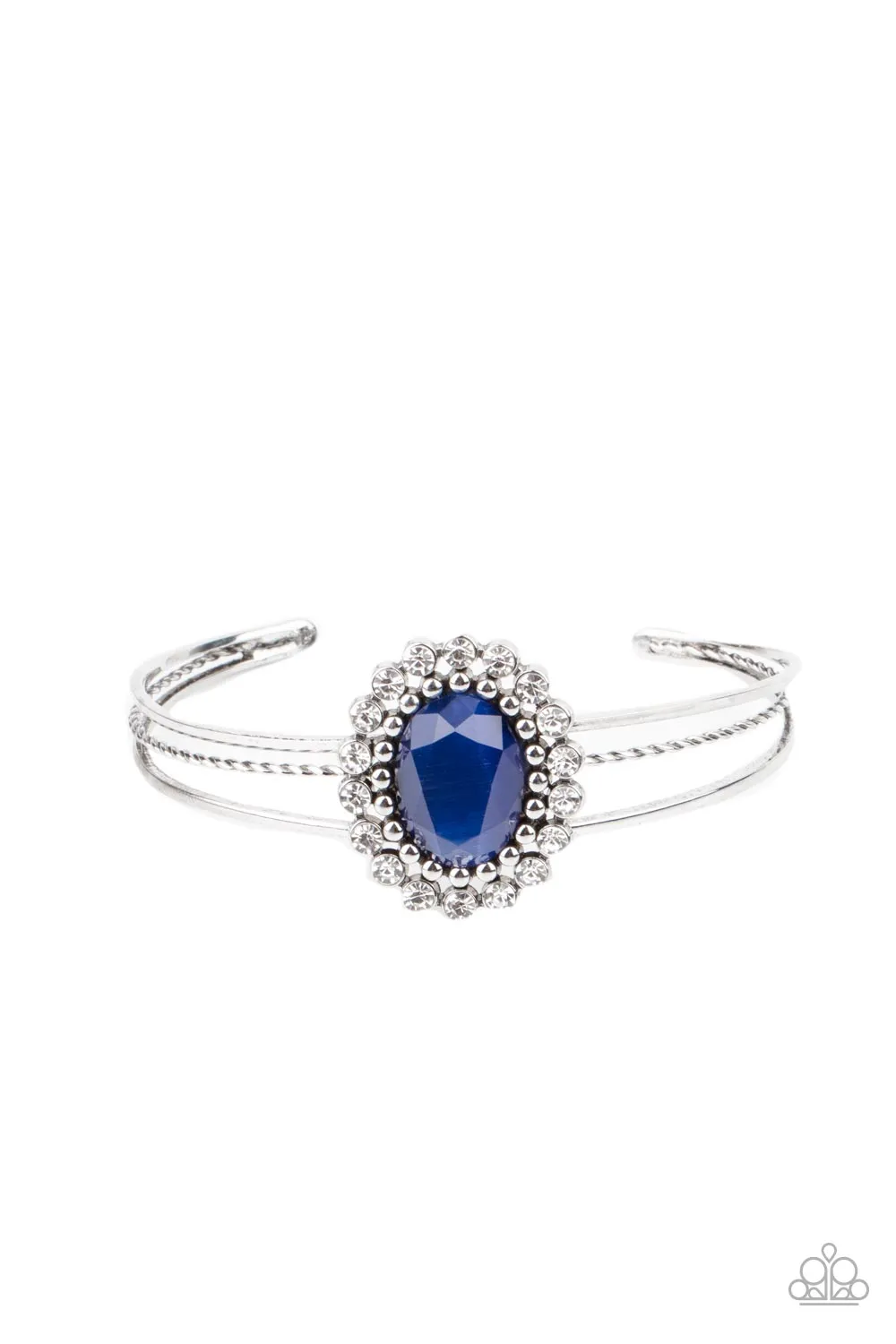 Paparazzi Prismatic Flower Patch - Blue Cuff Bracelet