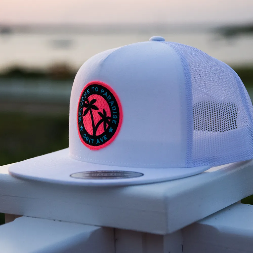 PARADISE - White Mesh Snapback