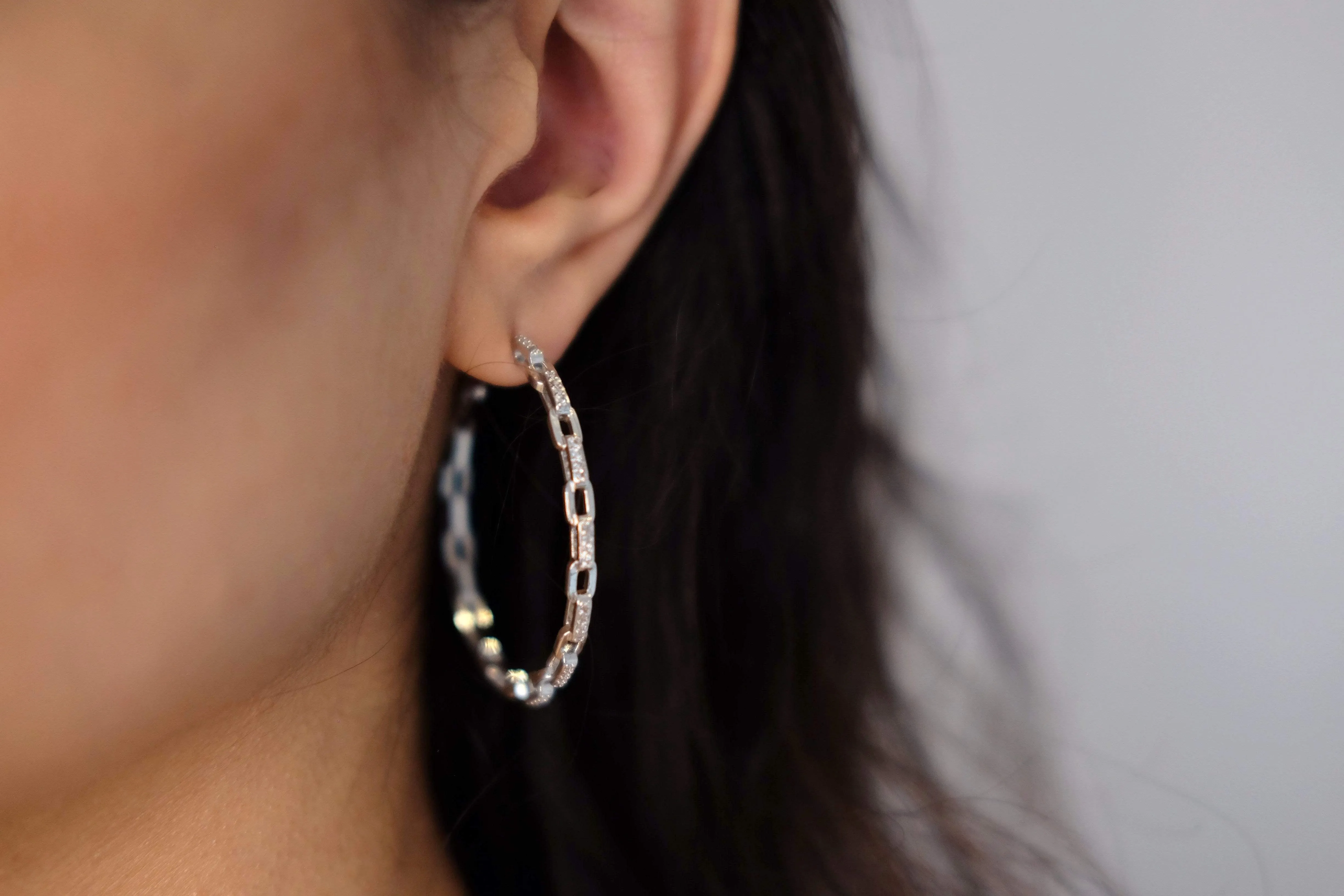 Pave Chain Link Hoop