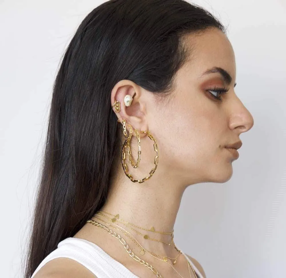 Pave Chain Link Hoop