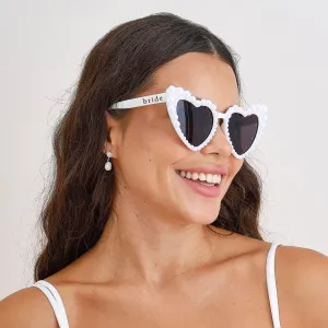 Pearl Embellished Heart Bride Glasses