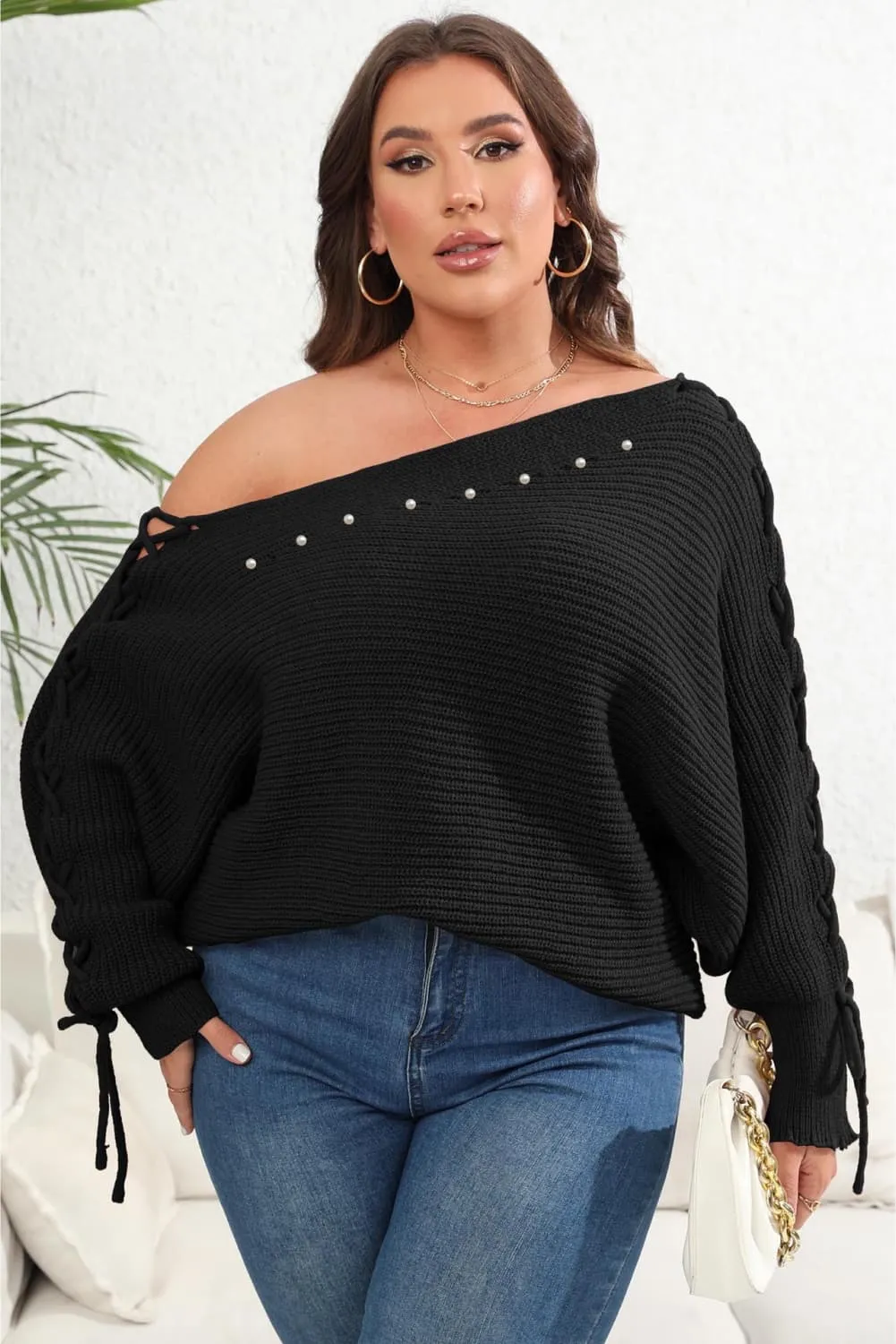 Perfectly Pearl Beaded Sweater- 2 Colors (Dusty Pink, Black)