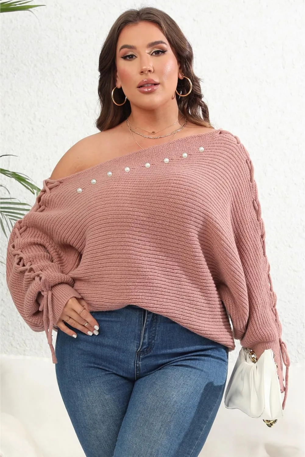 Perfectly Pearl Beaded Sweater- 2 Colors (Dusty Pink, Black)