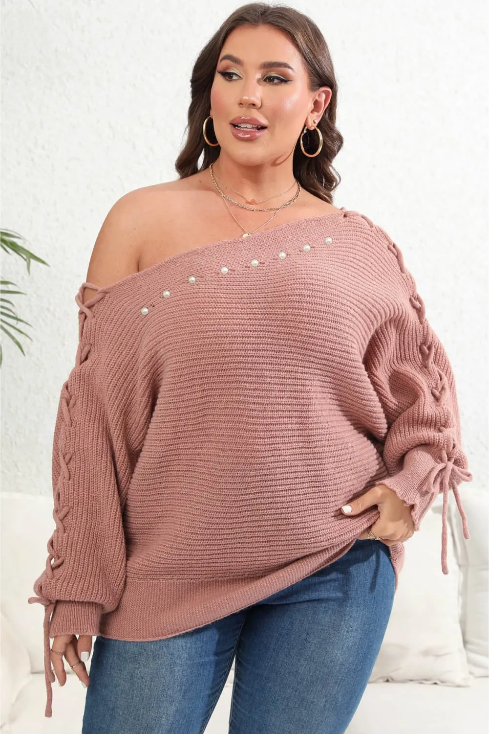 Perfectly Pearl Beaded Sweater- 2 Colors (Dusty Pink, Black)