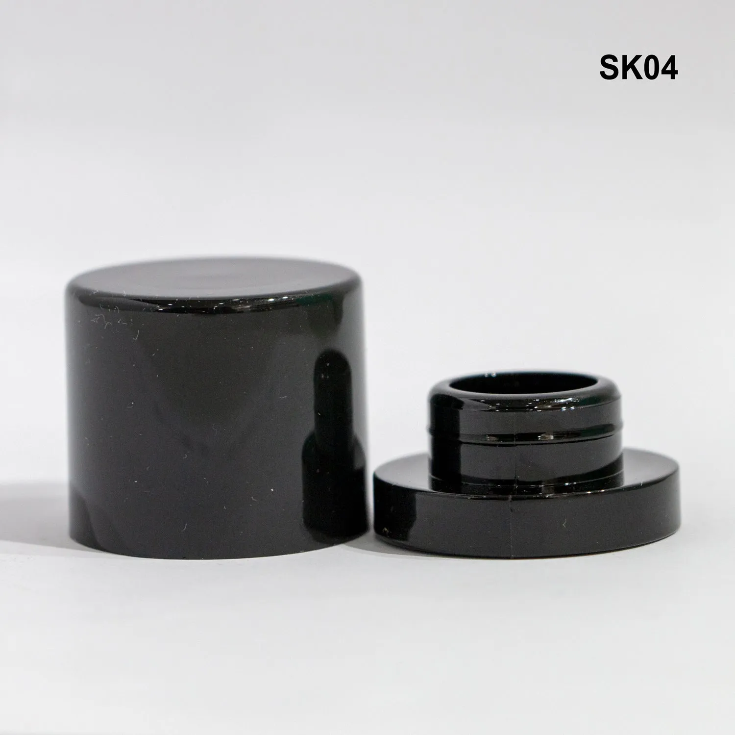 Perfume bottle cap with collar, black color | glossy finish x 500pcs