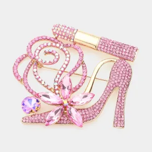 Pink Rhinestone Pageant Sash Pin | Sash Brooch | Sash Pin Styles |  591617