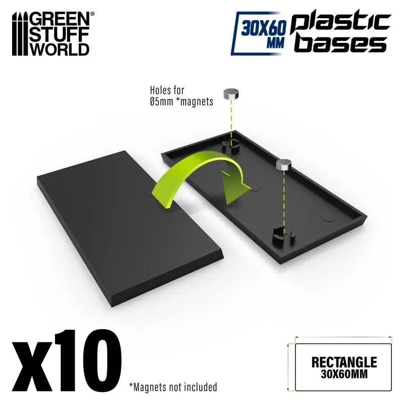 Plastic Bases - Rectangle 30x60mm x10