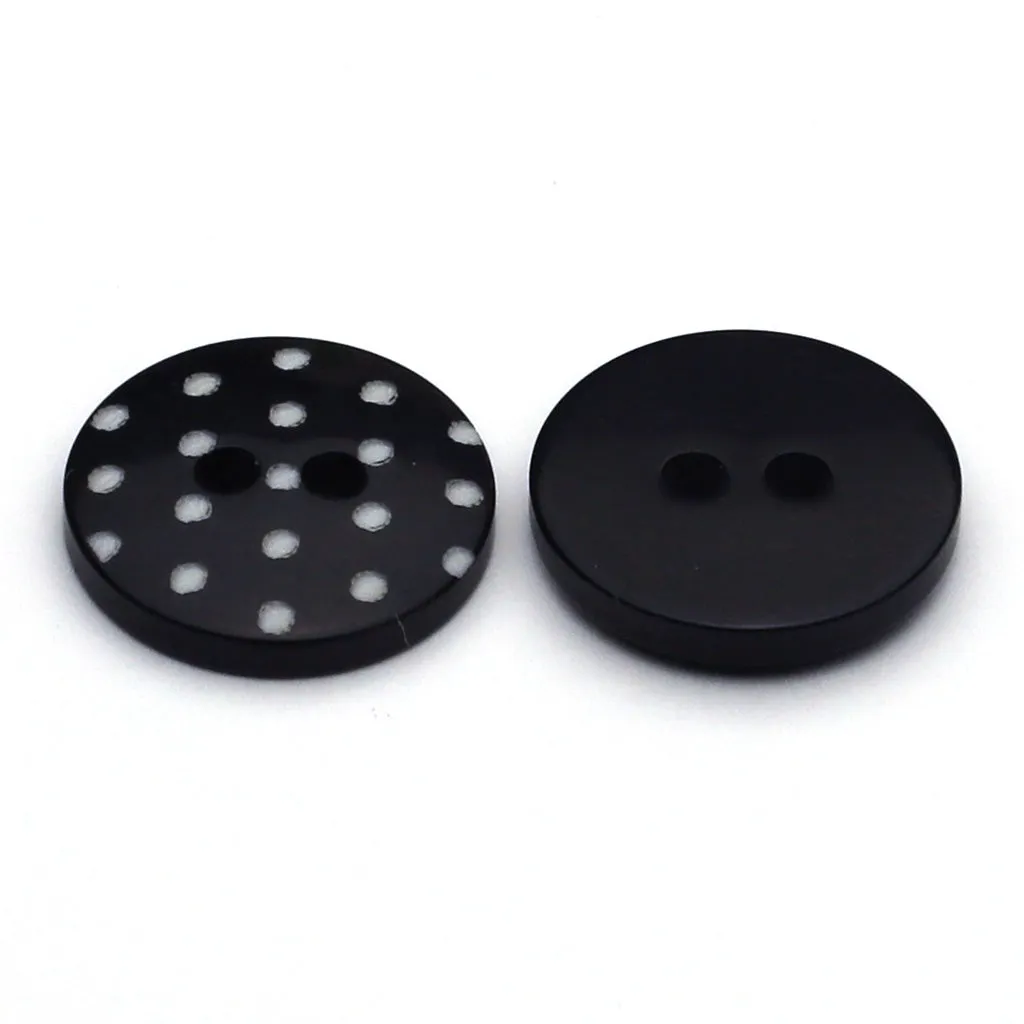 Plastic Button Black & White