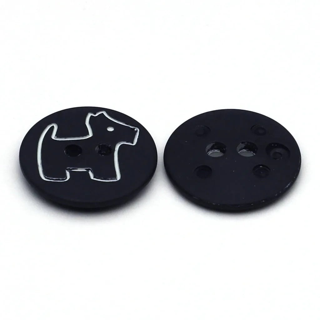 Plastic Button Black & White