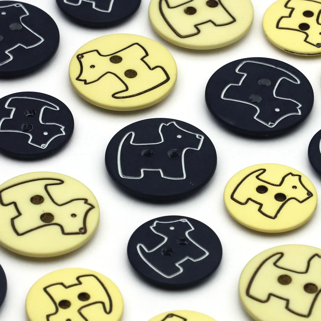 Plastic Button Black & White