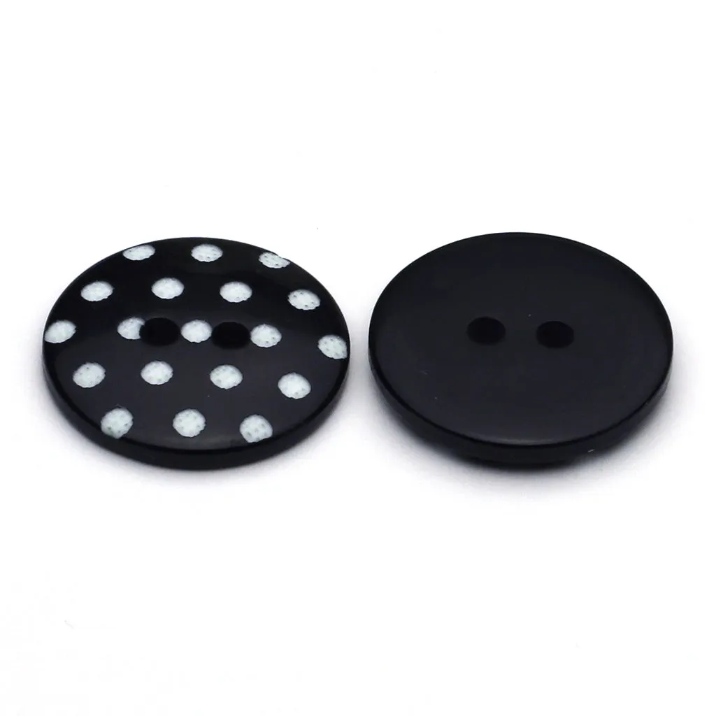 Plastic Button Black & White