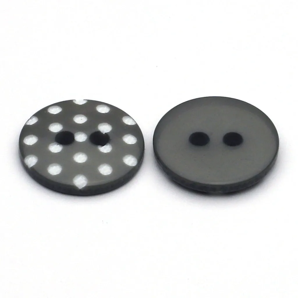 Plastic Button Gray & White