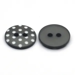 Plastic Button Gray & White