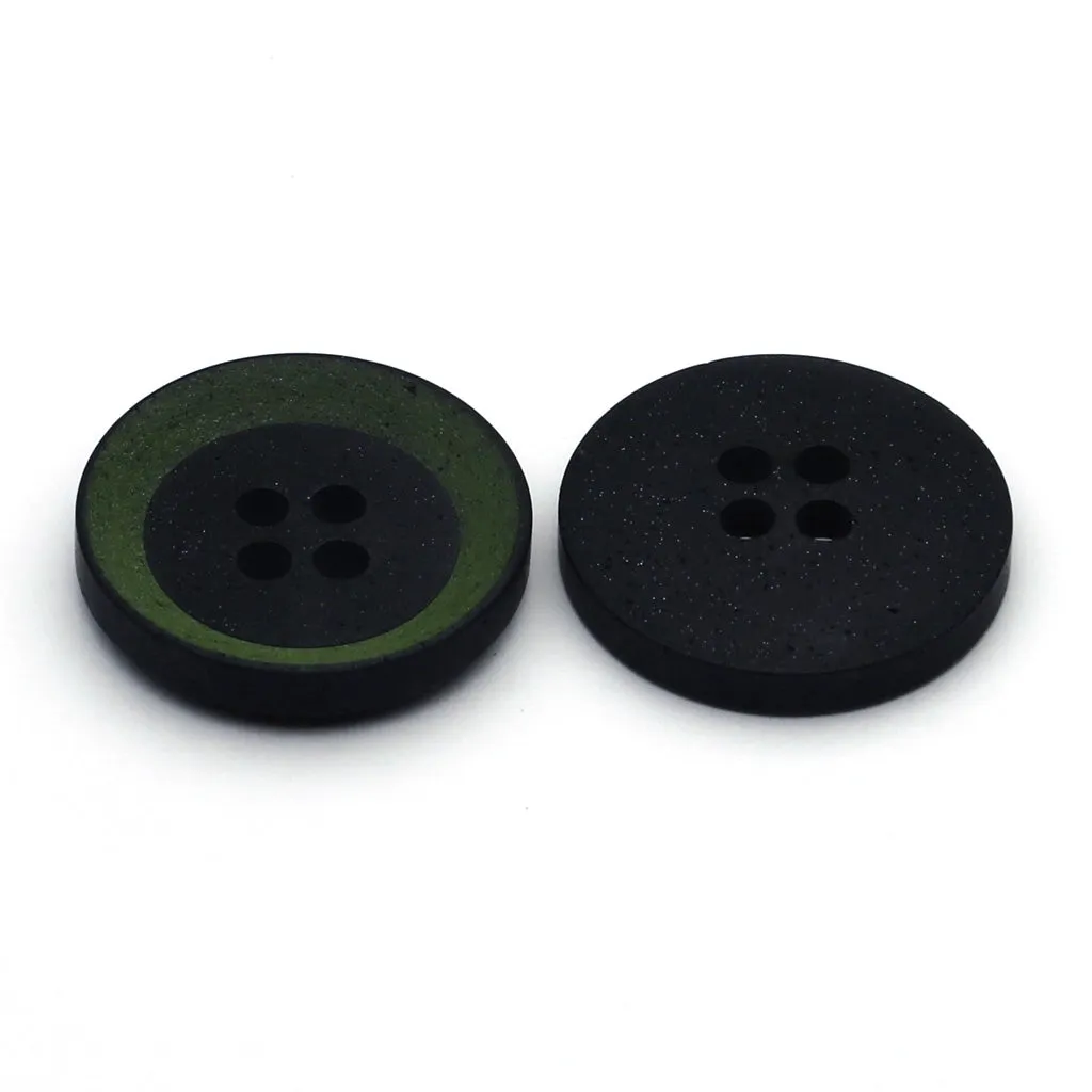 Plastic Button Green & Black