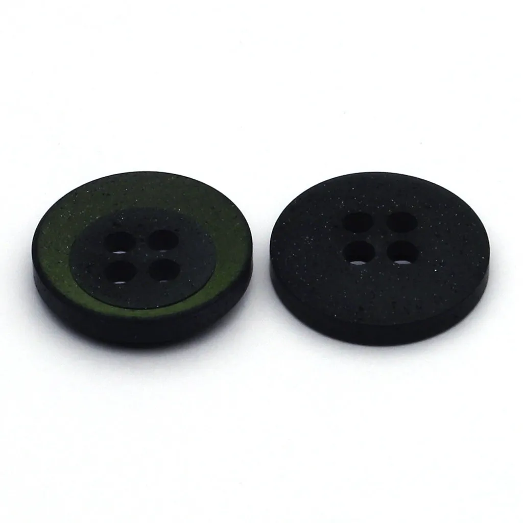 Plastic Button Green & Black