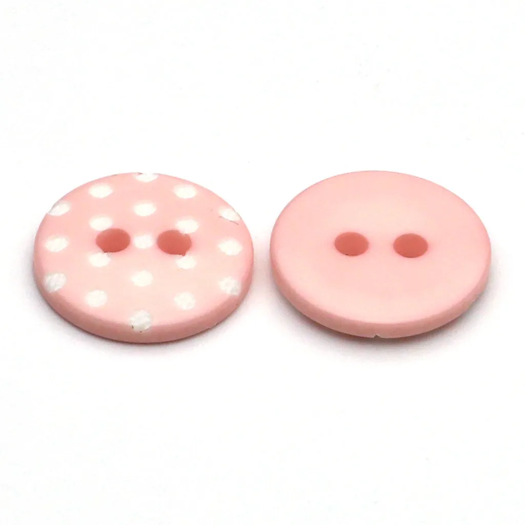 Plastic Button Light Pink & White