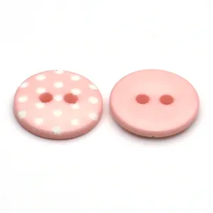 Plastic Button Light Pink & White