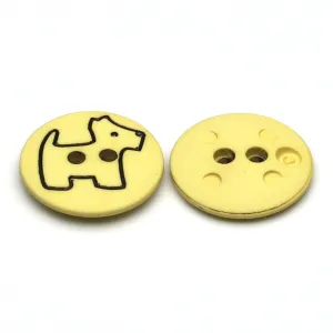 Plastic Button Natural White & Black