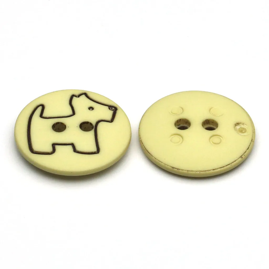 Plastic Button Natural White & Black