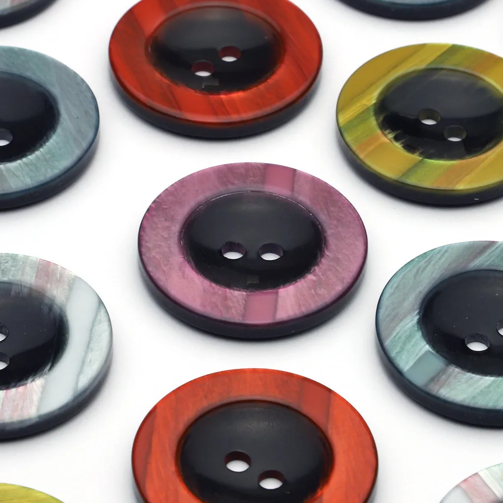Plastic Button Red & Black