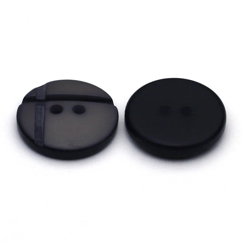 Plastic Button Rose Gray & Black