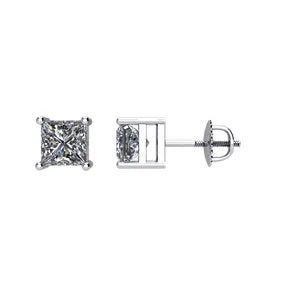 Platinum 1/4 CTW Diamond Threaded Post Stud Earrings