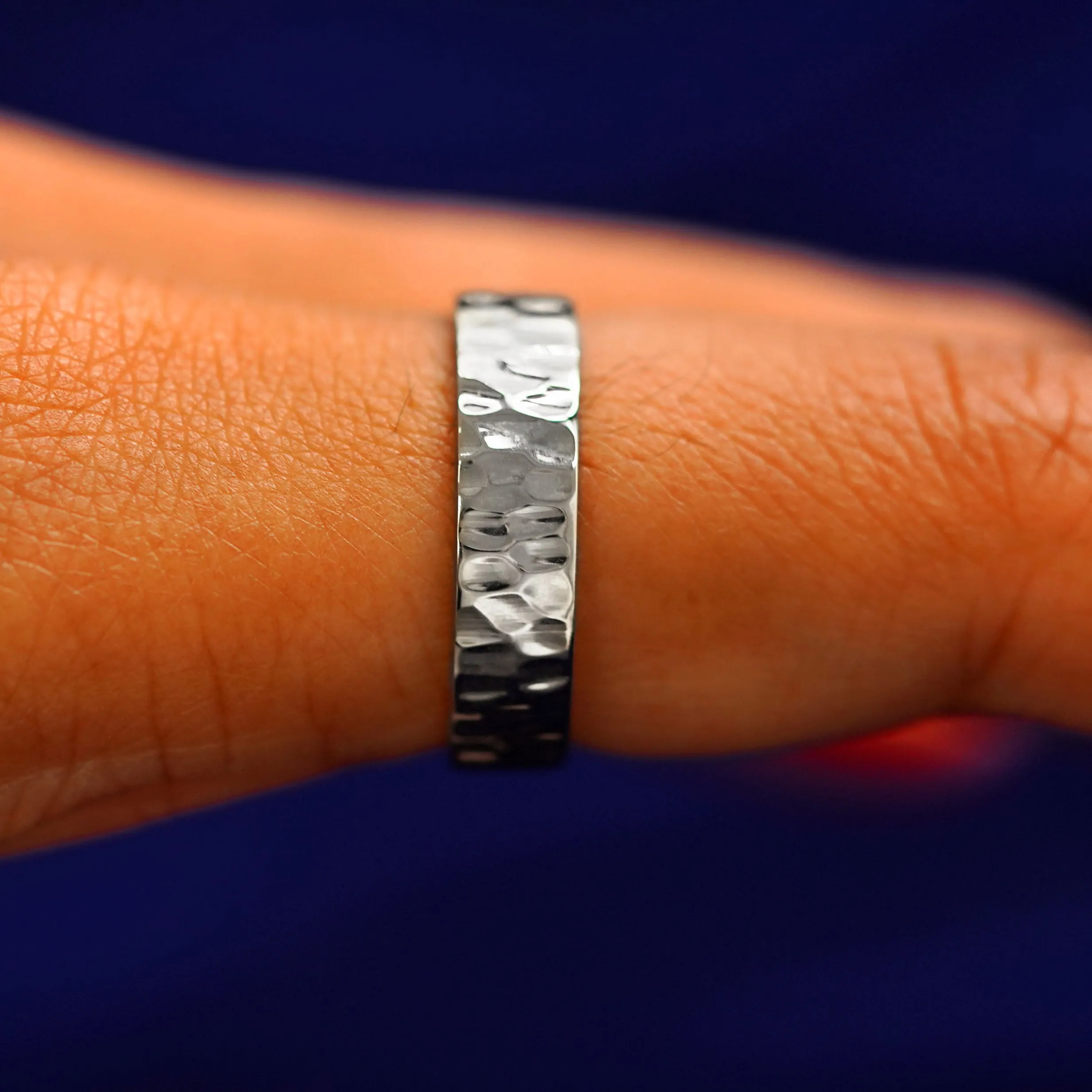 Platinum Industrial Hammered Band