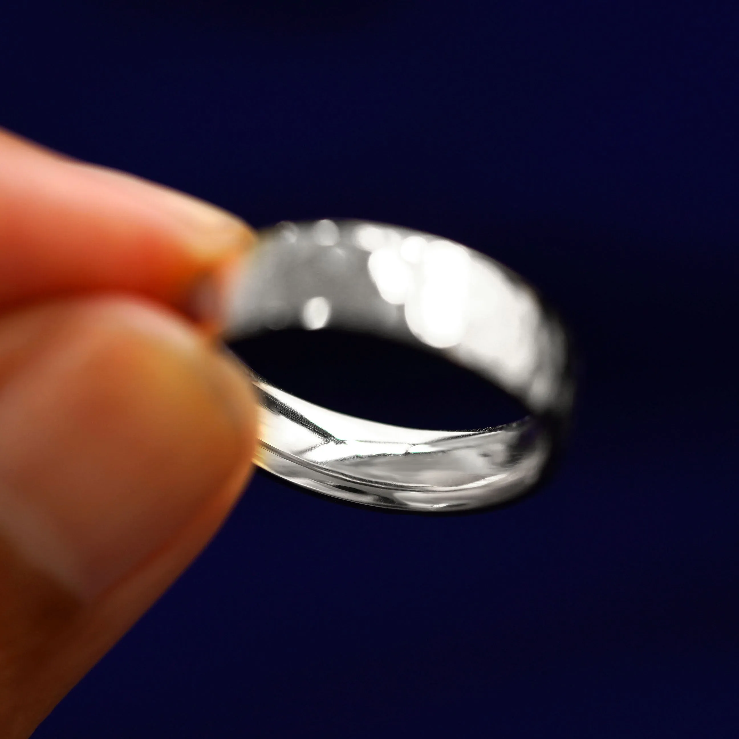 Platinum Industrial Hammered Band