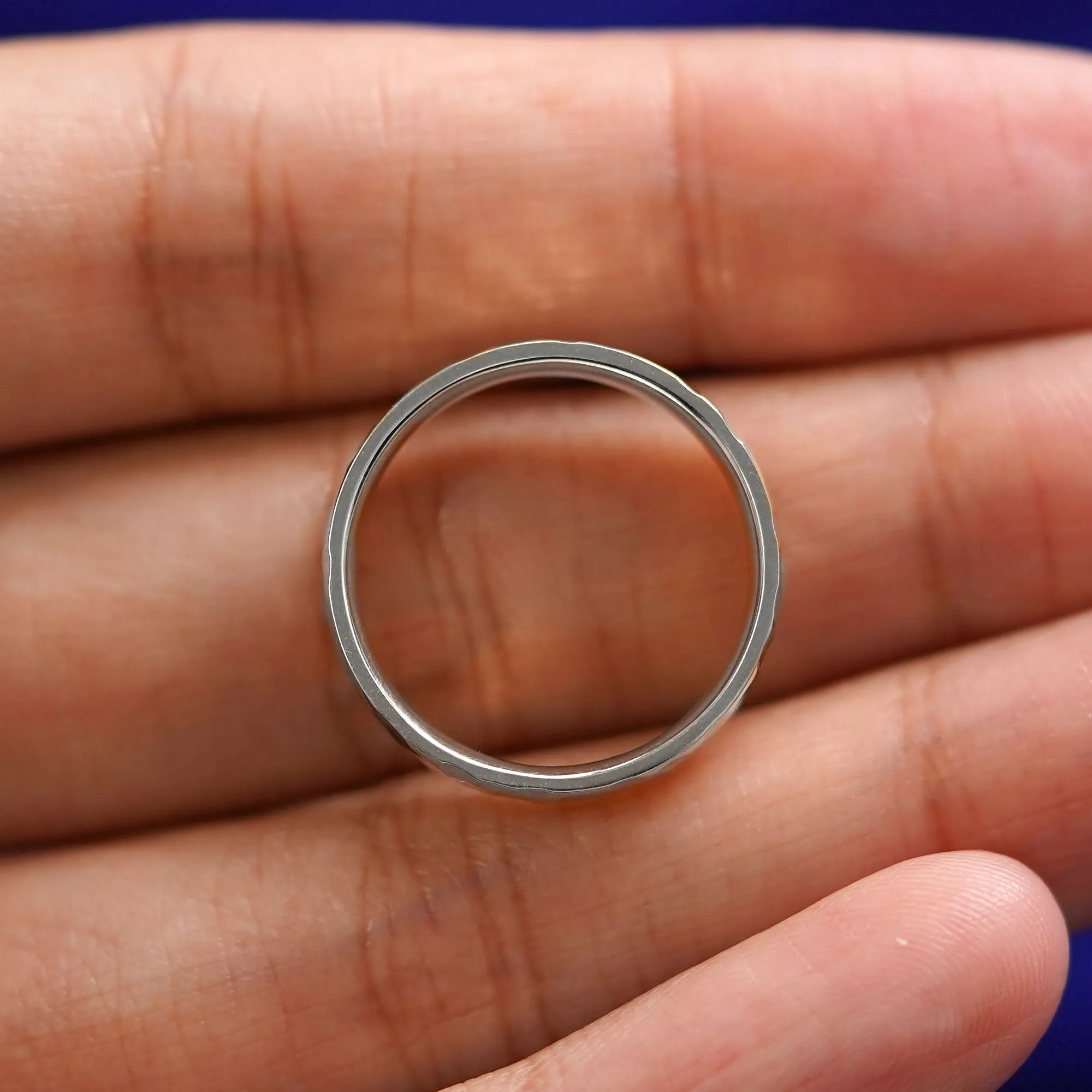 Platinum Industrial Hammered Band