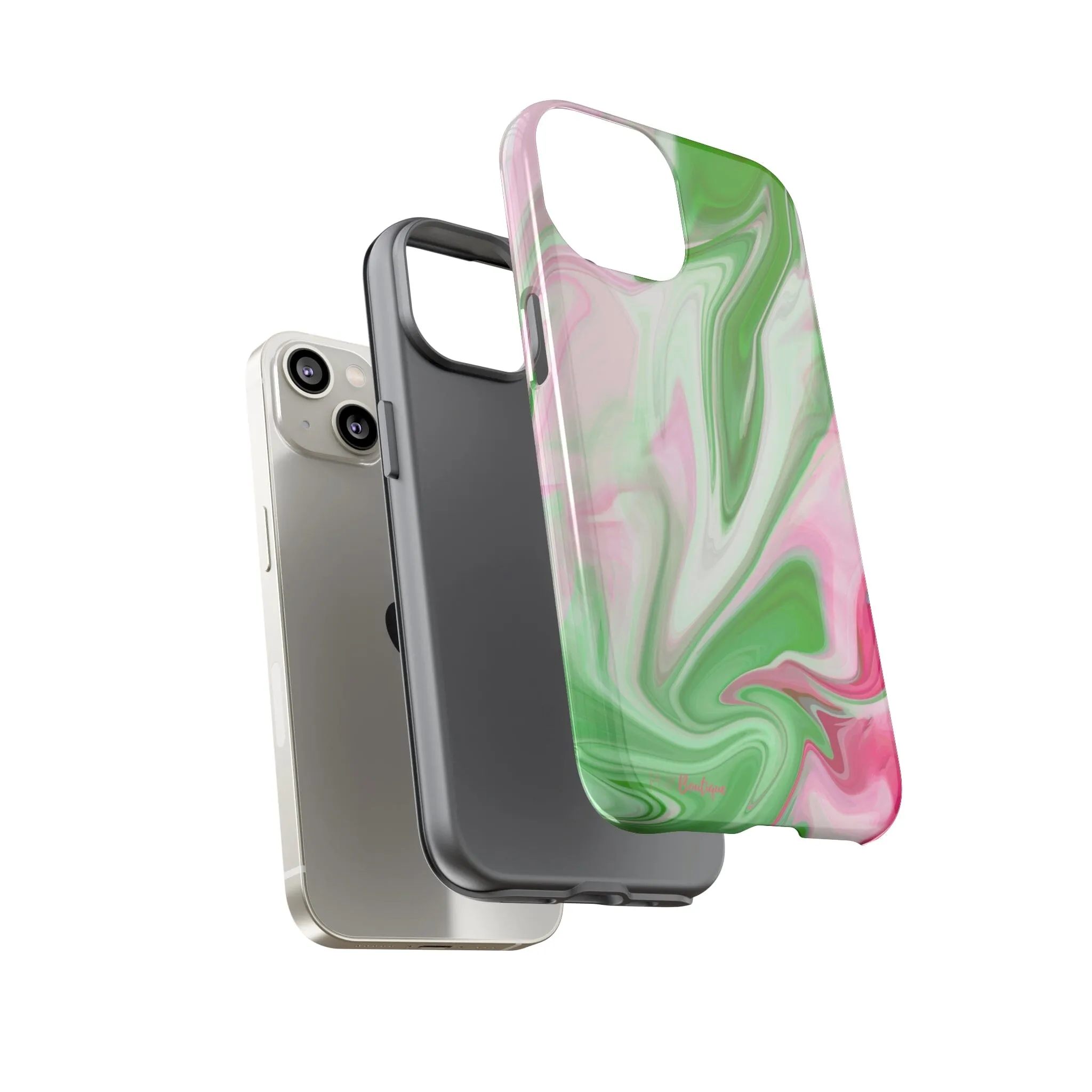 PNK Watercolor Pink & Green Plain Phone Case