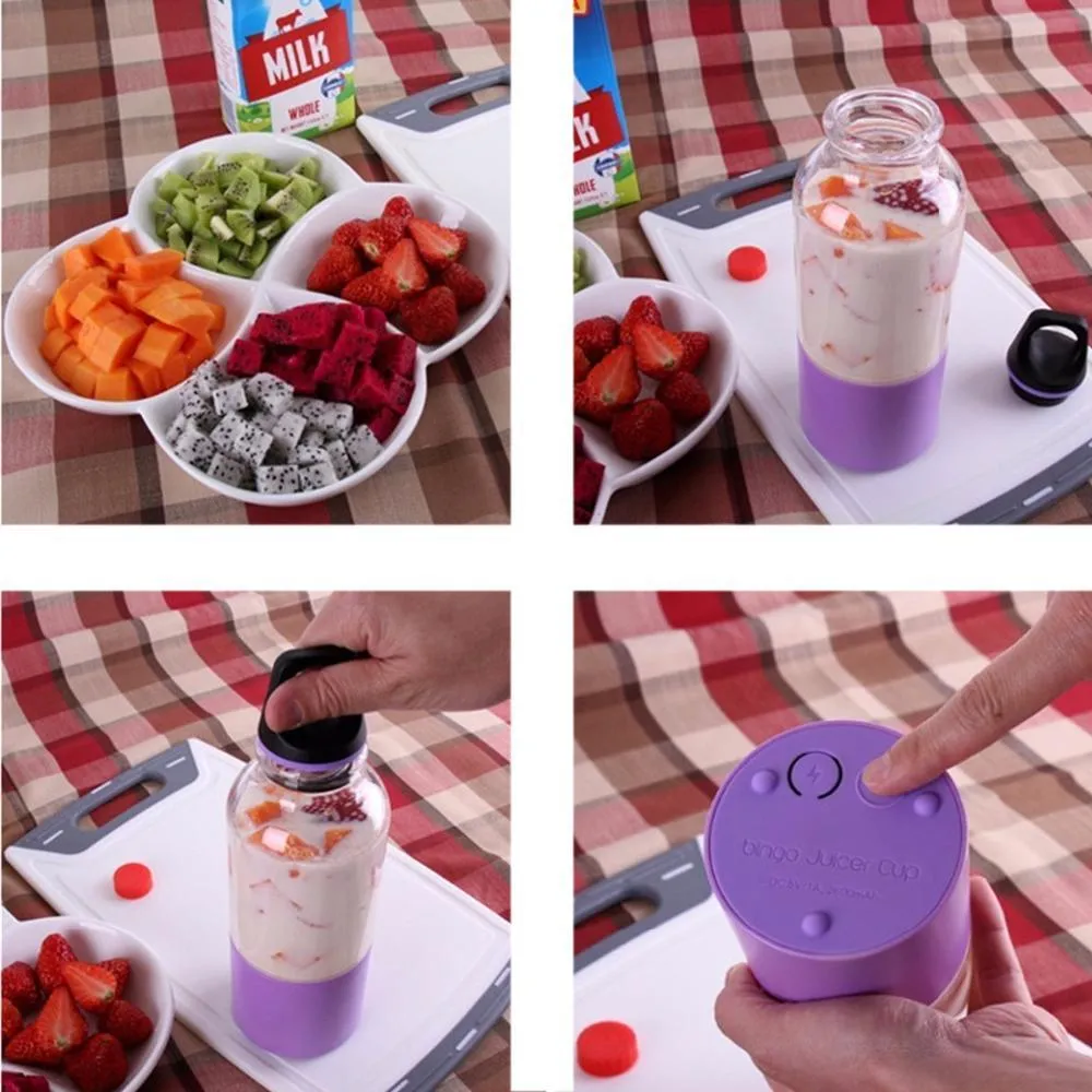 Portable Electric Juicer USB Rechargeable Blender Mixer Bottle