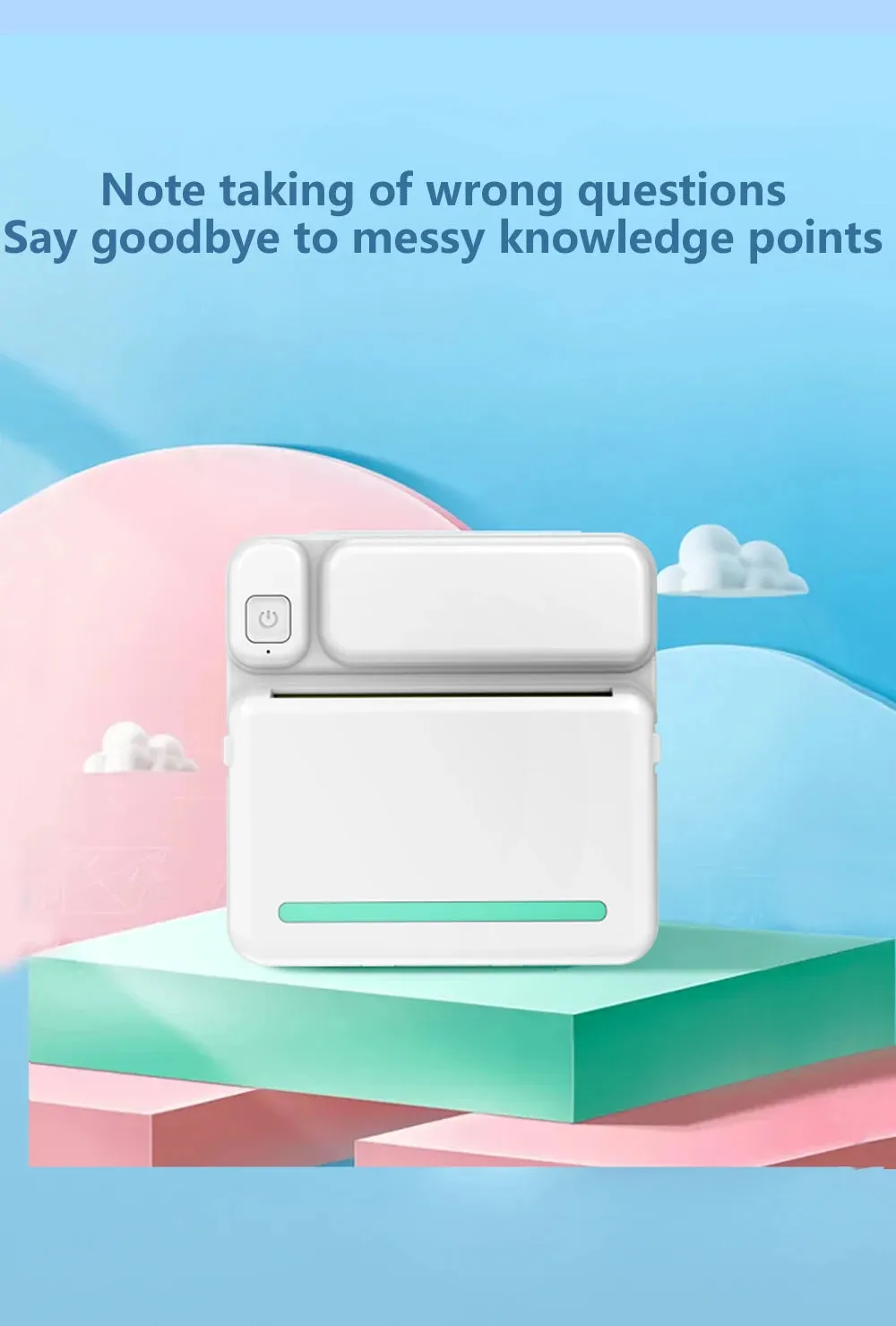 Portable Mini Bluetooth Printer Mobile Phone Photo Note Print Student Pocket Error Label Printer Great Gift