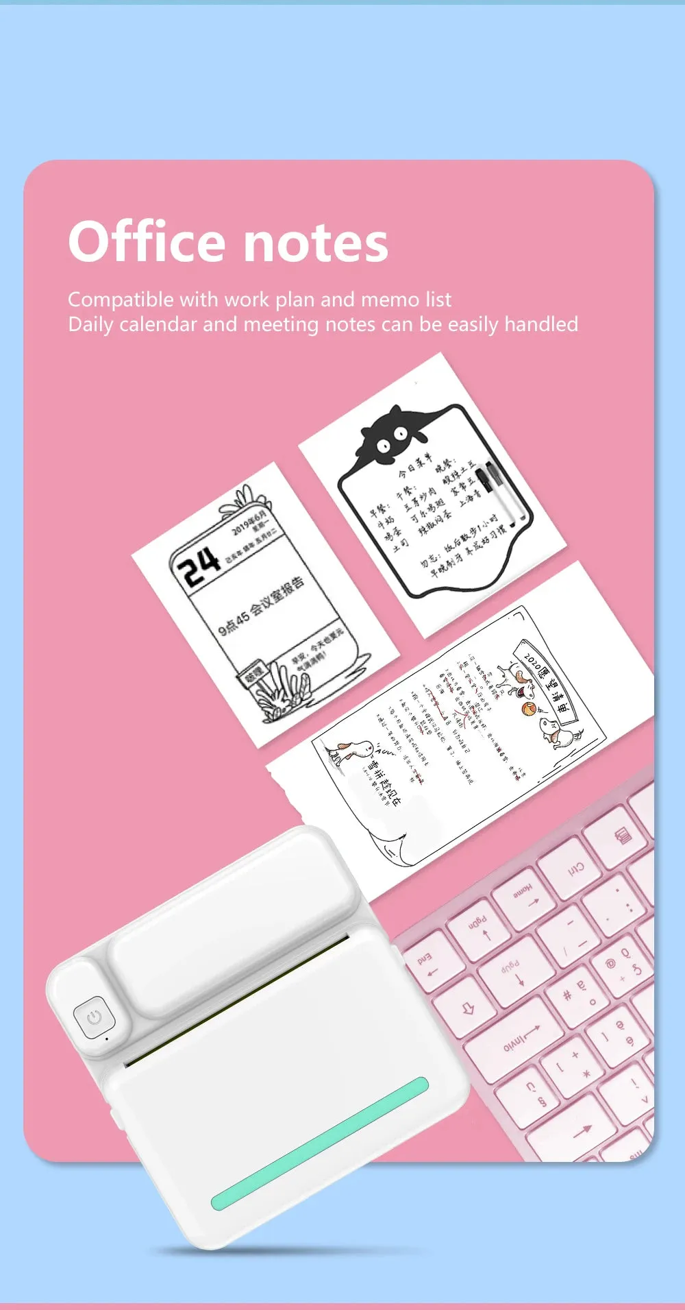 Portable Mini Bluetooth Printer Mobile Phone Photo Note Print Student Pocket Error Label Printer Great Gift