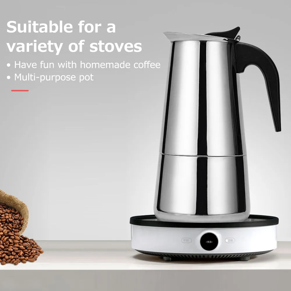Portable Mocha Stove Latte Espresso Filter Coffee Pot